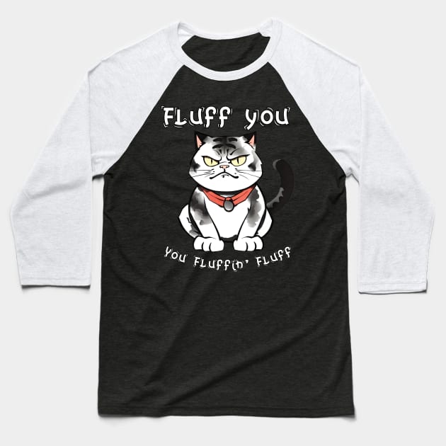 Grumpy Gus with a Furry Fuss Baseball T-Shirt by LopGraphiX